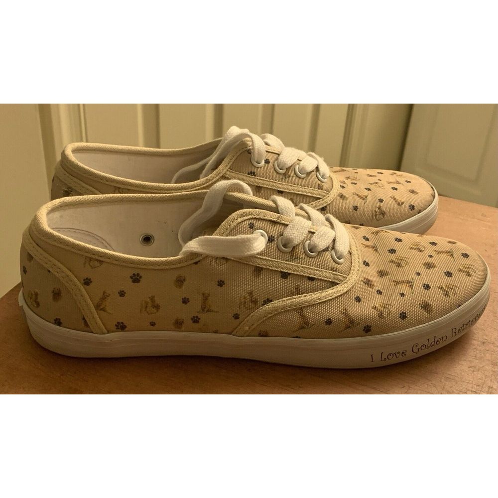 Bradford Exchange-"I love‎ Golden Retrievers" tennis shoes-Women's size 7